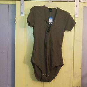 Olive green bodysuit size 1X